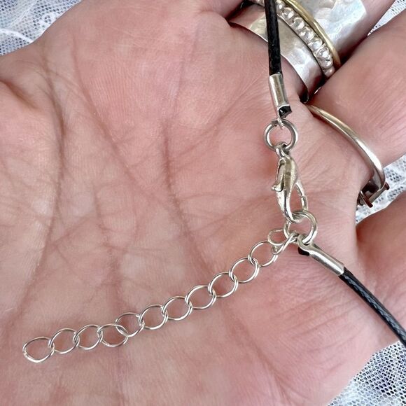 Genuine Fluorite & Lapis Lazuli Goddess Pendant Sterling Articulating Bail - Picture 8 of 10